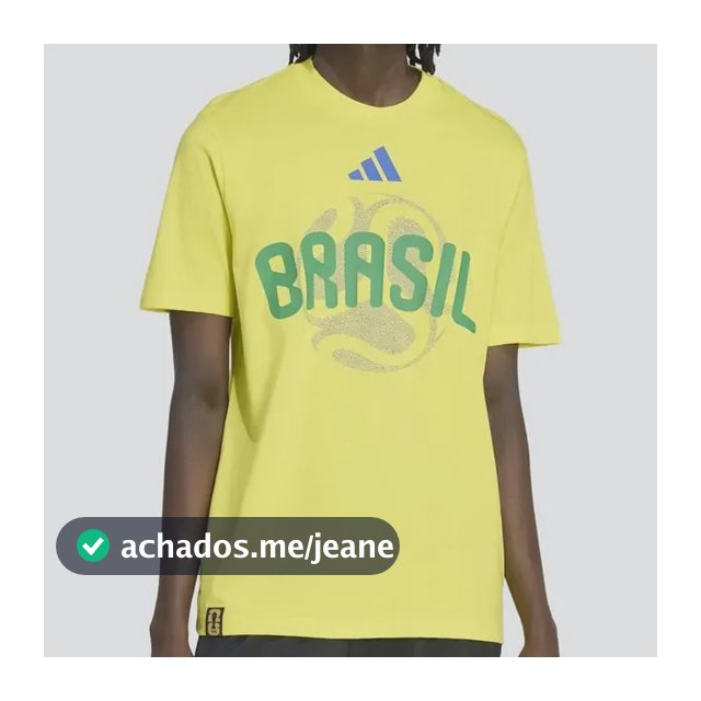Camiseta Masculina Brasil Copa Do Mundo Da Fifa 26 adidas Amarelo Estampa Localizada G Liso