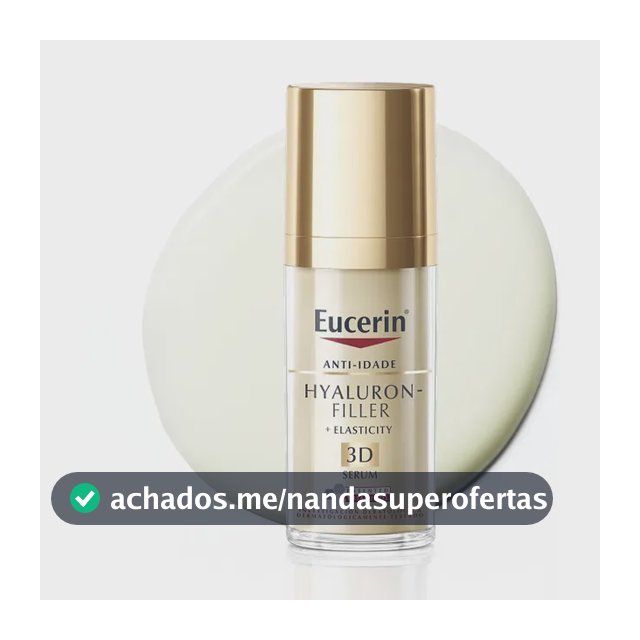 EUCERIN 3D Sérum Facial Anti-idade Firmador 30ml, Elasticity, Pele Madura, Hyaluron-Filler, Ácido Hialurônico, Antirrugas