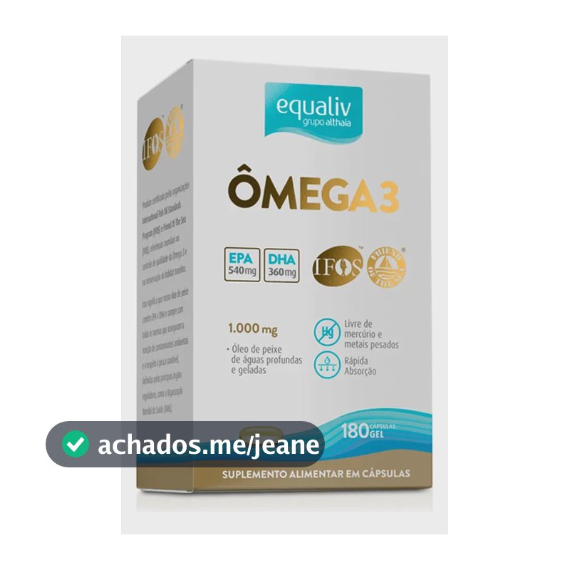 Ômega 3 1000mg Epa Dha Rápida Absorção 180 Cap Equaliv
