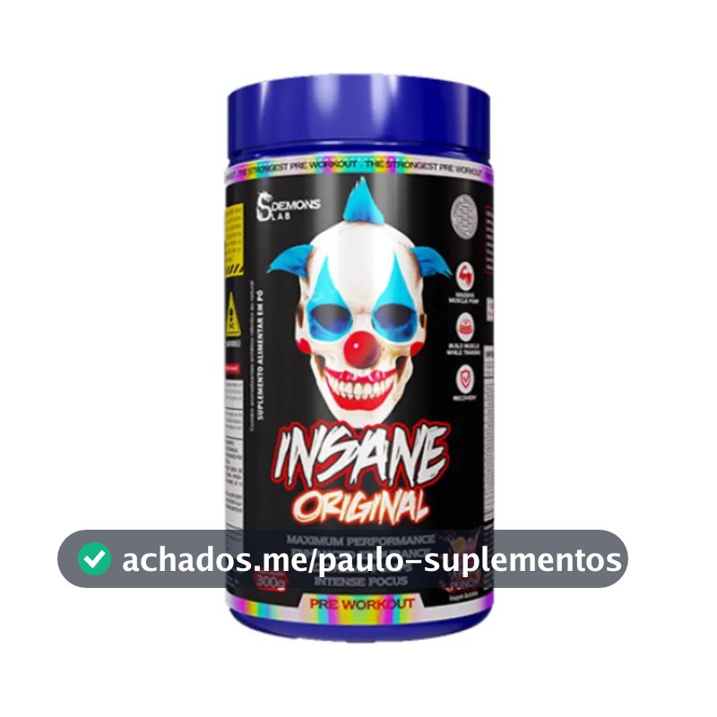 Pré Treino Insane Fruit Punch 300g - Demons Lab Sabor Sem Sabor