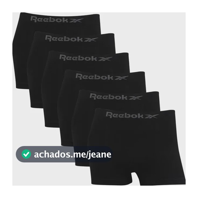 Kit 6 Cuecas Reebok Boxer Microfibra Classic Masculina