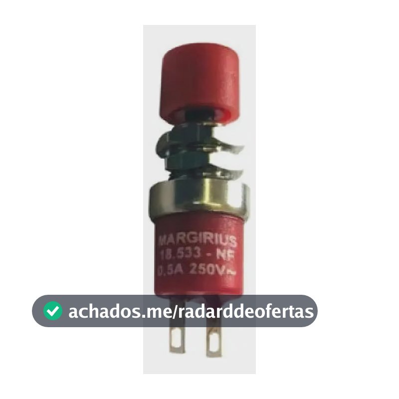 Pack 10 Botões Pushbutton MarGirius Vermelhos para Aparelhos Eletrônicos