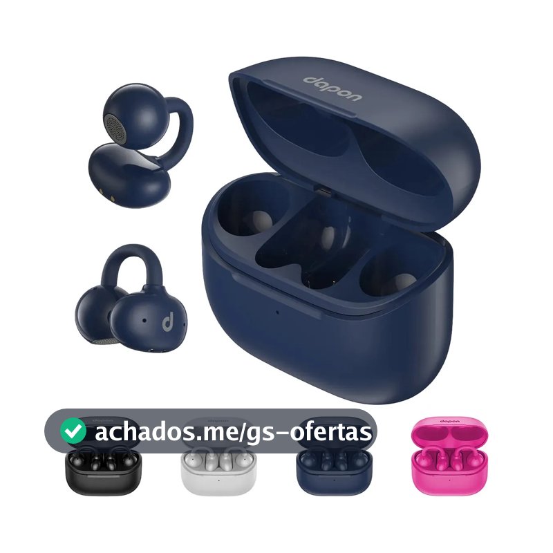 Fone Open Ear Dapon Dpf25 Bluetooth 6.0 Sem Fio Azul