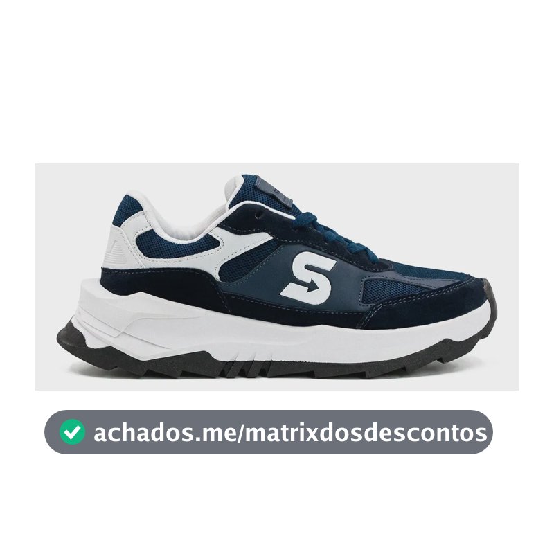 Tênis Sneaker Sandrini Spryte Pro Masculino Urbano Casual Marinho/branco Liso 41 Br