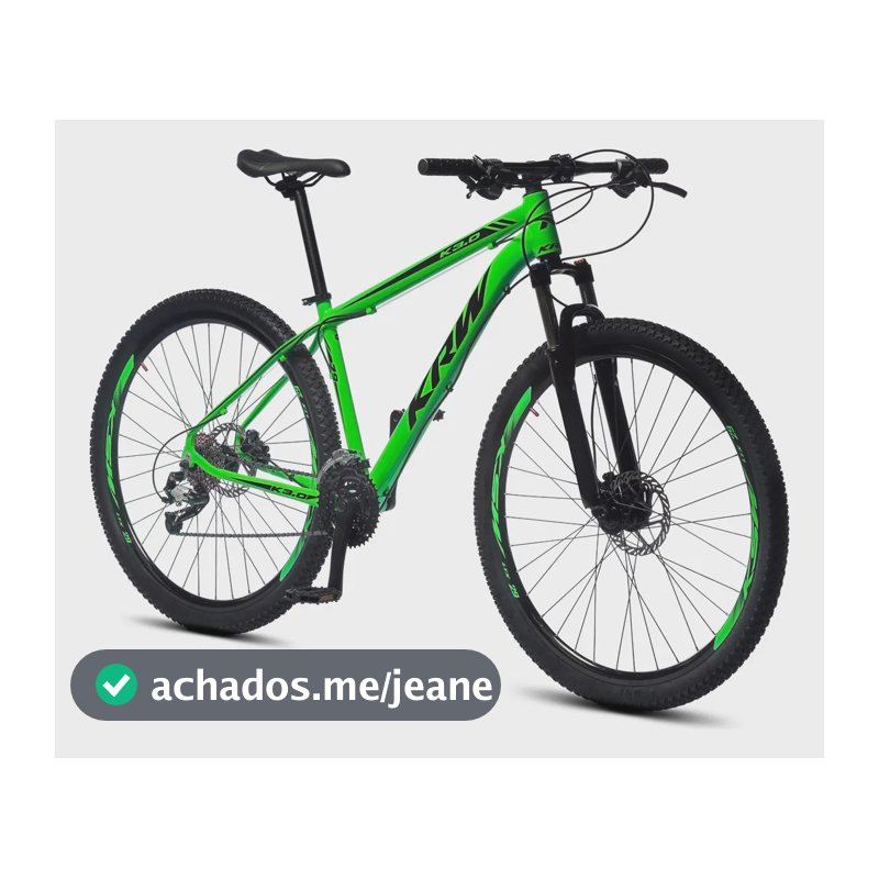 Bicicleta Aro 29 Krw Alumínio 24 Vel Freio A Disco X42 Cor: Verde/Preto Tamanho do Quadro: 21