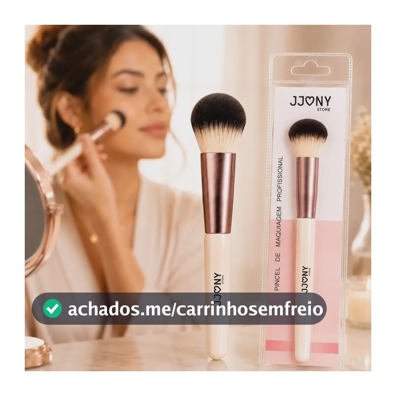 Pincel Profissional Para Pó Rosa Claro Rosto Maquiagem Rosa-claro