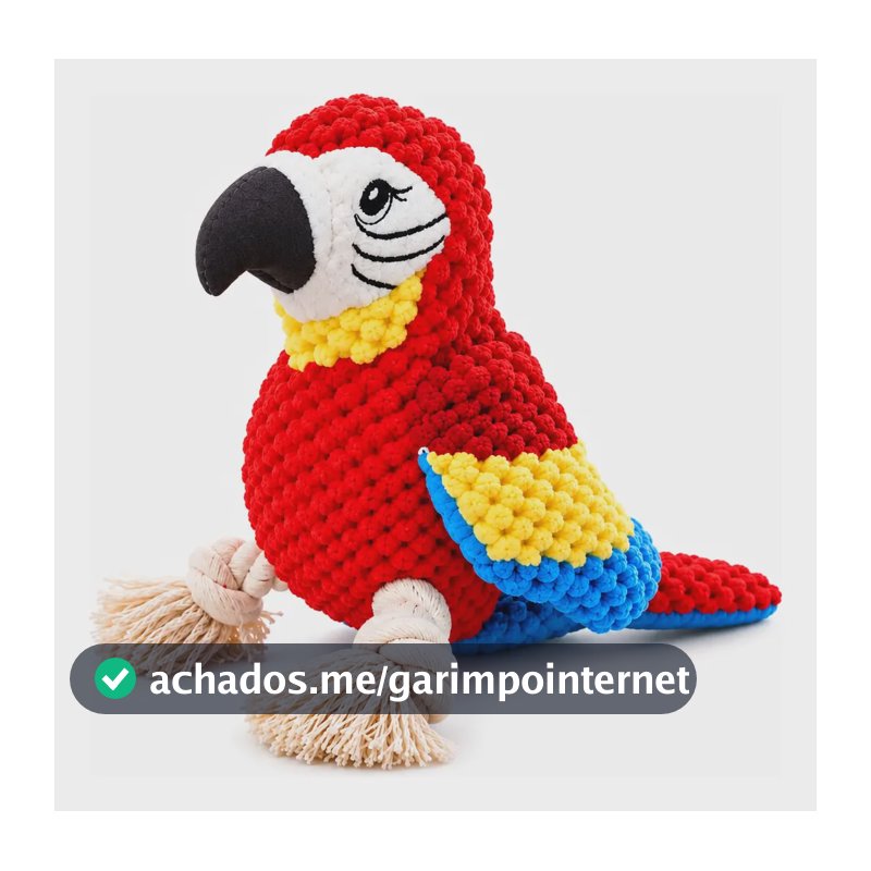 Brinquedo Pelúcia Mordedor Com Apito Para Cachorro Arara