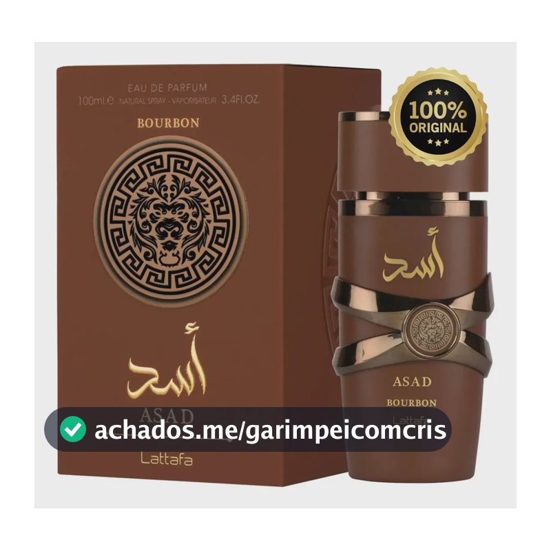 Perfume Árabe Asad Bourbon Lattafa 100ml Masculino