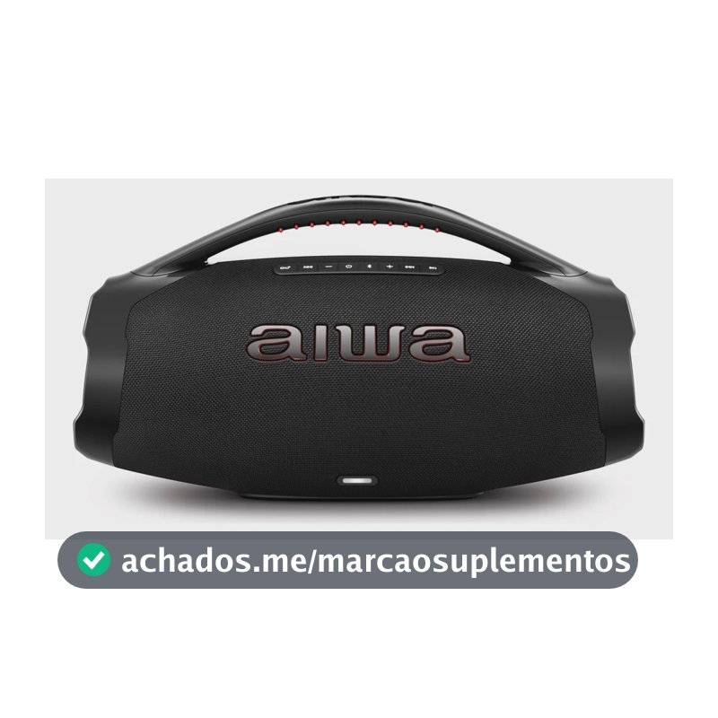 Caixa De Som Boombox Aiwa AWS-BBS-01-B 200w IP66 30hs De Bateria