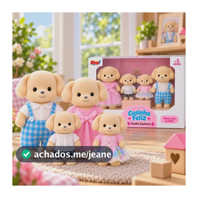 Casinha Feliz Família Animais Brinquedo Menina Coleção Familia Cachorro