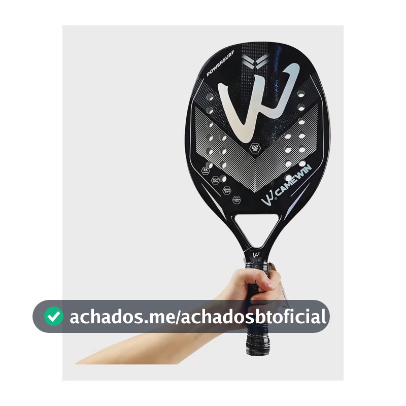 Raquete Beach Tennis Camewin 3k Carbono Profissional Preto 2023