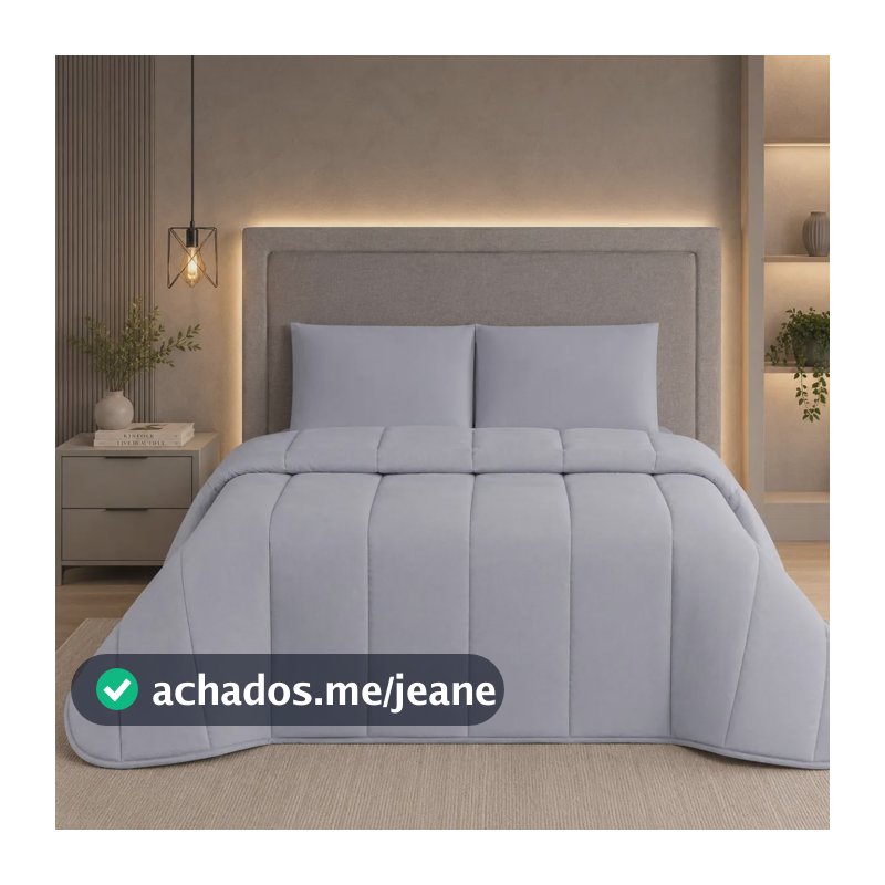 Edredom Com Viés Soft Solteiro Infantil Premium Toque Macio Cinza Edredom Dupla Face Liso Com Acabamento Em Viés