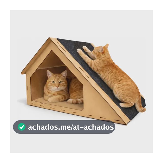 Casinha Gato Toca Arranhador Madeira Mdf Carpete 30x47x36cm - ACB Torneados em Madeiras
