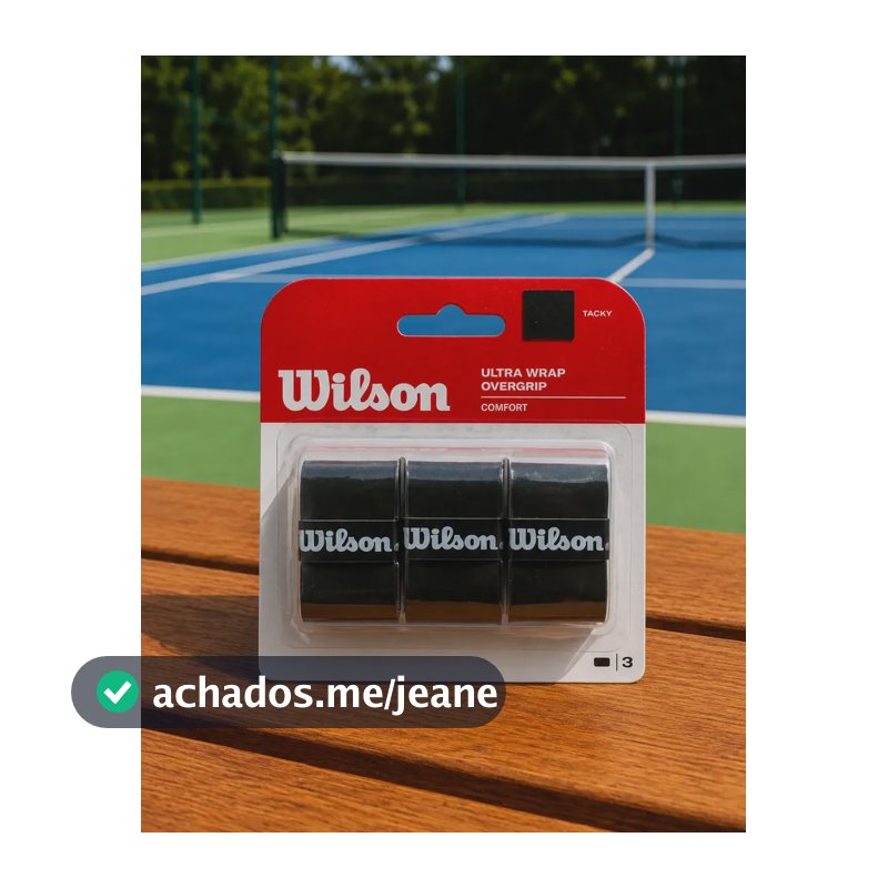 Overgrip Grip Para Raquete De Tênis Wilson Ultra Wrap Preto Preto
