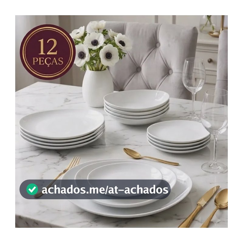 Aparelho Jogo Kit De Jantar 12 Peças Opalino Branco Concavo Pratos E Bowl Mesa Moderno Liso Resistente Sólar