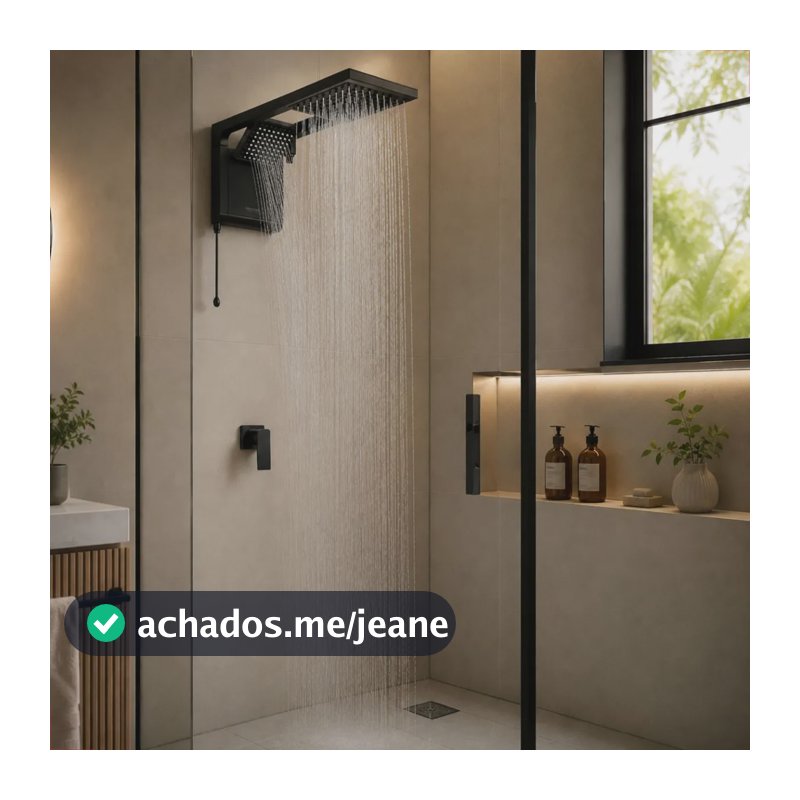 Chuveiro Ducha Eletrônico Parede Acqua Duo Preto Fosco Preto Fosco / Matte Black 127v/5500w