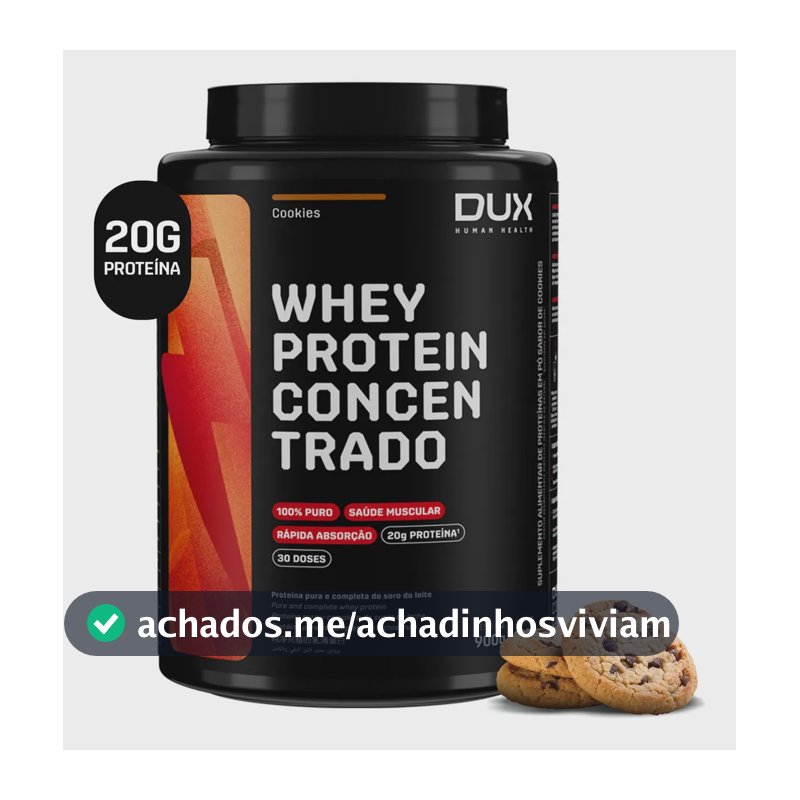 Whey Protein Concentrado Dux Nutrition Pó 900g Unidade Biscoitos