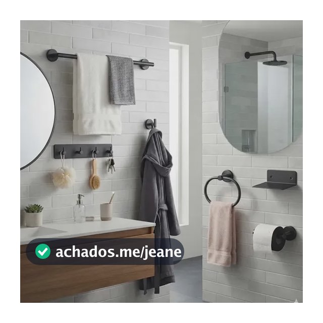 Kit 6 Conjunto Acessorios Suporte Banheiro Lavabo Inox 304 Preto Fosco Yesop Suporte Para Toalhas Porta-Papel Higiênico Argolas Para Toalhas Saboneteira Ganchos Individuais e Uma Fileira de Ganchos