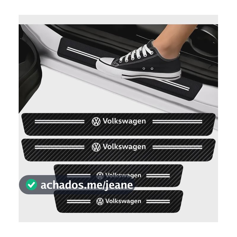 Soleiras Portas Compatível Linha Volkswagen Fibra De Carbono Fibra De Carbono