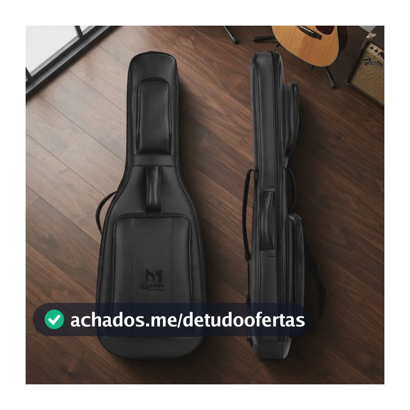 Bag 100% Couro Ecológico Para Guitarra Molde Especial Ce Preto