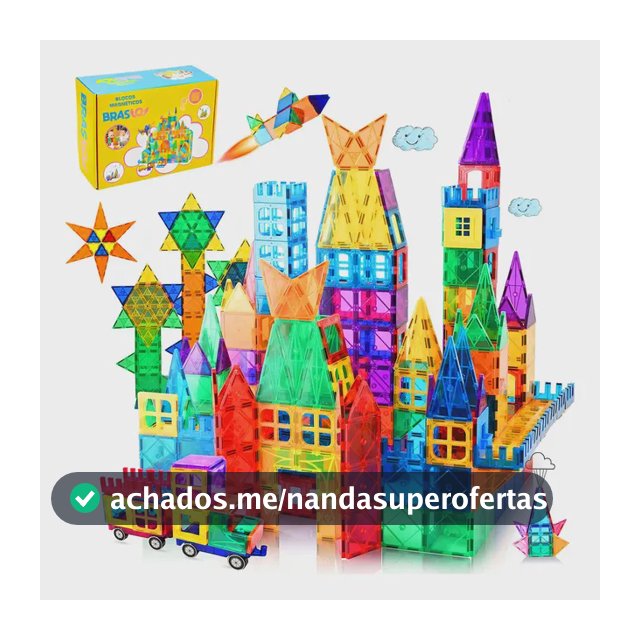 Brastoy Blocos Magnéticos Brinquedo Educativo Educação Infantil 65 Pecas Construção Empilhamento Jogo
