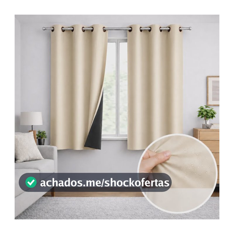 Cortina Blackout Corta Luz 2.80x1.60 Sala Quarto Janela Pvc Creme