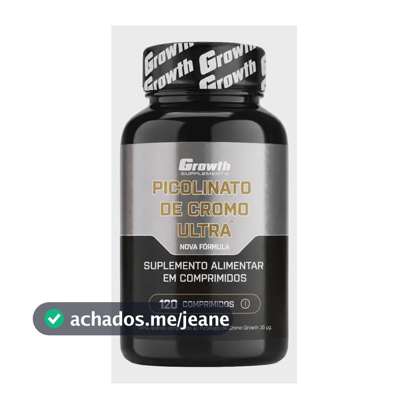 Picolinato De Cromo Ultra 120 Comp Growth Supplements Sem Sabor