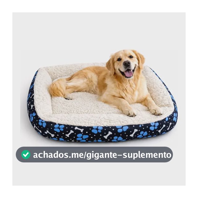 Cama Pet Cachorro Grande Impermeável 70x70 Sherpa Lavável Patinha Azul