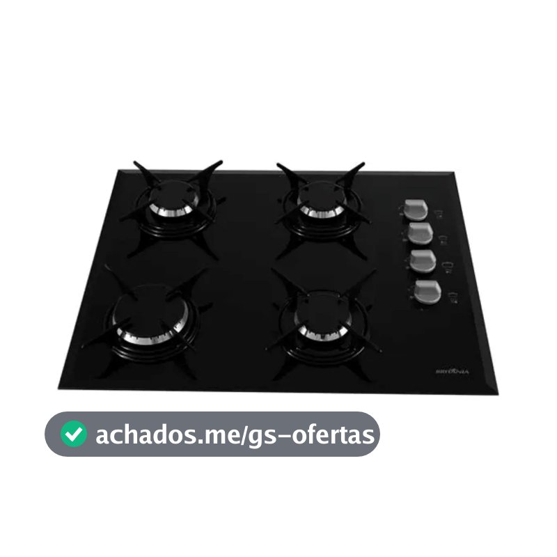Cooktop 4 Bocas A Gás Bct4p Preto Britânia