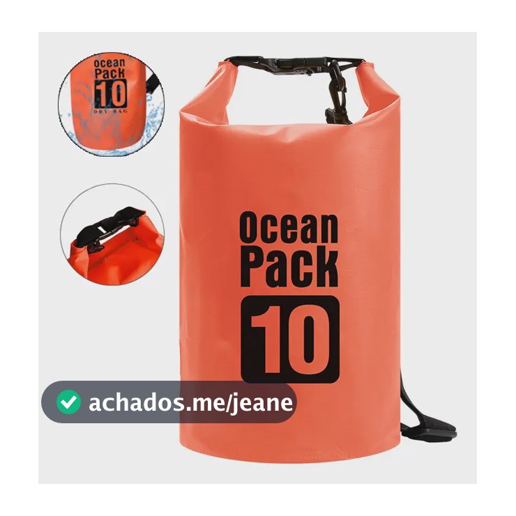 Saco Estanque Prova Agua 10 Litros Mochila Impermeável Bag Laranja