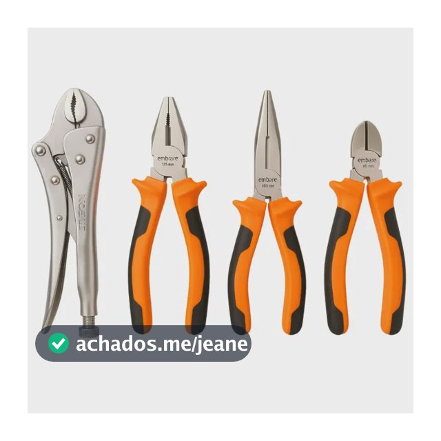 Kit Jogo De Alicates Universal Corte Bico E Pressão 4 Pçs