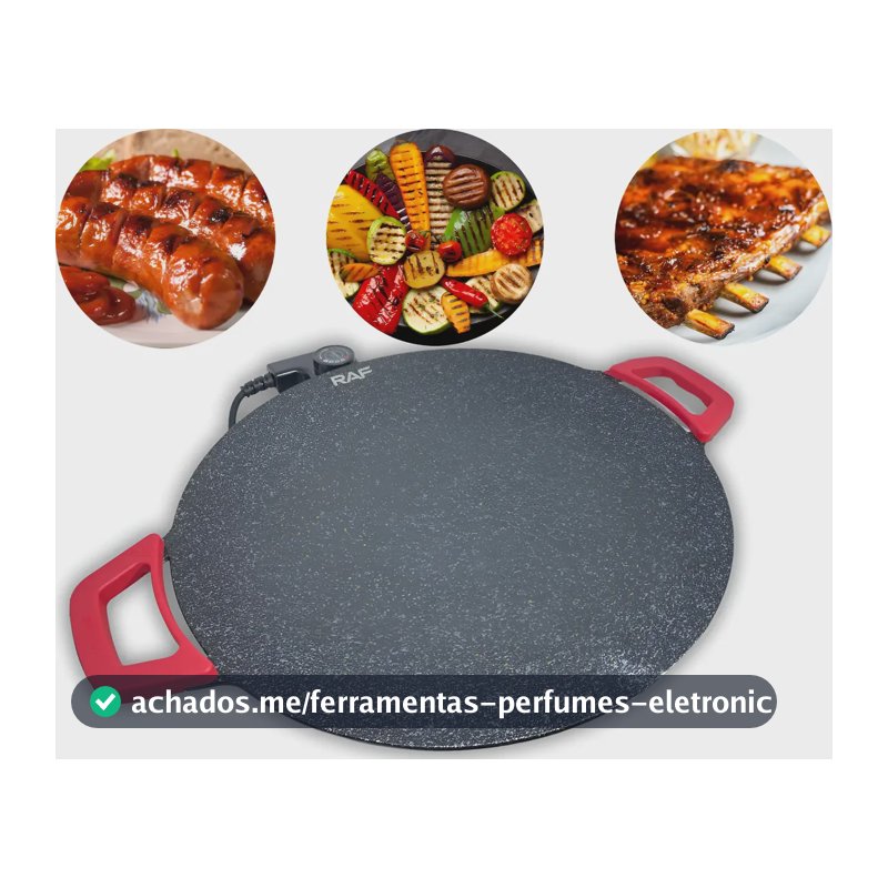 Churrasqueira Elétrica Disco Grill Prática Para Assar Carnes Preto 220v