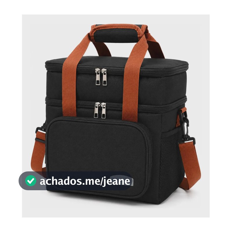 Bolsa Termica Marmita Lancheira Grande Alça Ombro Trabalho Academia Passeio Preto