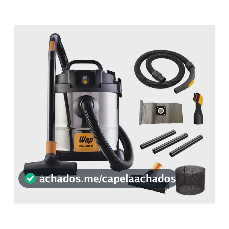 Aspirador De Pó E Água Wap Gtw Inox 12 1400w 127v Q11 Aço Inoxidável/preto/amar