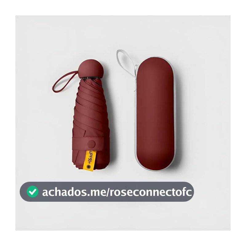 Mini Guardachuva De Bolso Cápsula Anti-uv Portátil Sombrinha Cor Vermelho Desenho Do Tecido Liso