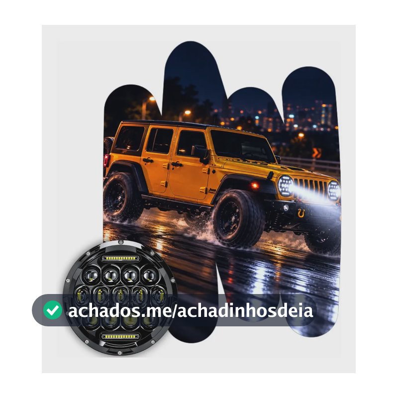 Farol Led 7 Polegadas Angel 100w Jeep Wrangler Harley Opala