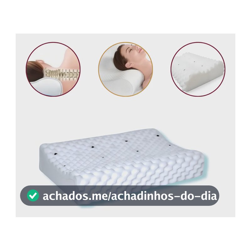 Travesseiro Cervical Magnético Infravermelho - Alívio Rápido Cor Branco