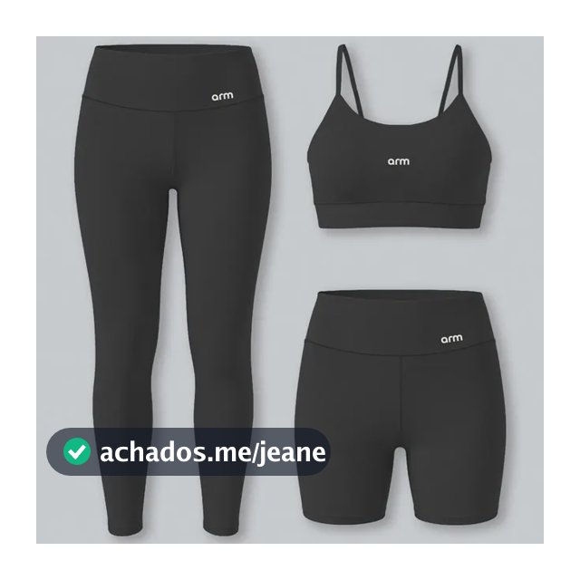 Conjunto Academia Kit Top Legging Short Feminino 3 Peças