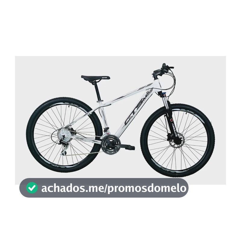 Bicicleta Gts Pro M5 Aro 29 Freios A Disco Câmbios Shimano Cor Branco/preto Tamanho Do Quadro 15