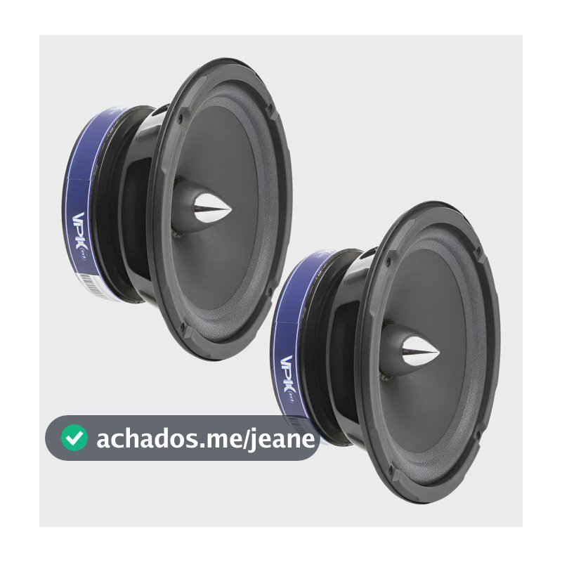 Par Alto Falante Porta Qvs 6 Pol 300w Rms Triaxial Vpk Preto