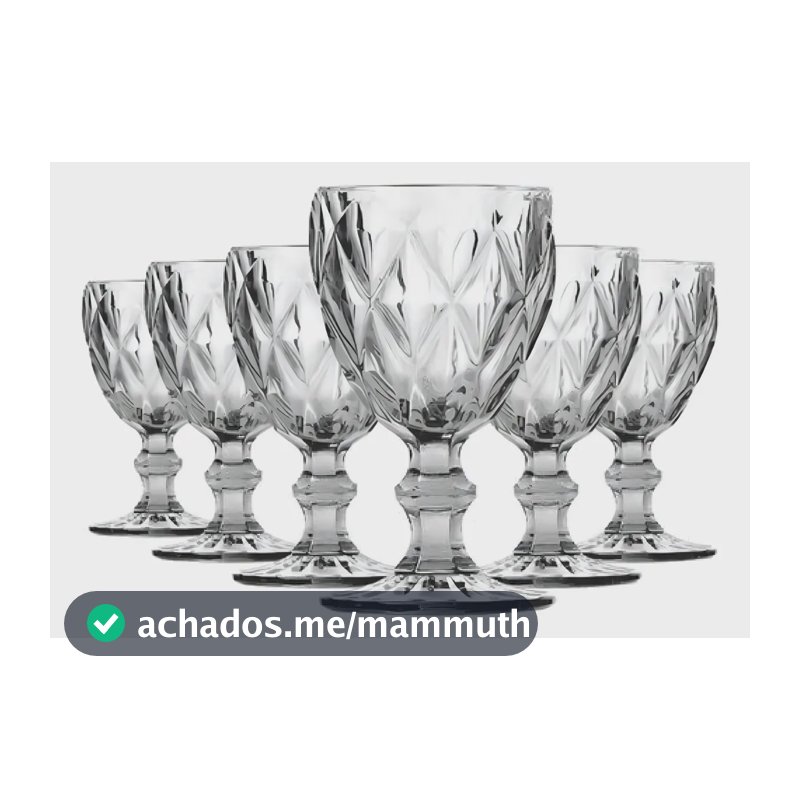 Jogo De Taças Bela Flor Vidro Diamond 330ml C/6 Incolor Lava-louças