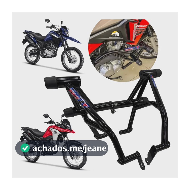 Protetor Stunt Race Bros 160 / Xre 190 Street Cage Para Hond Preto Brilho