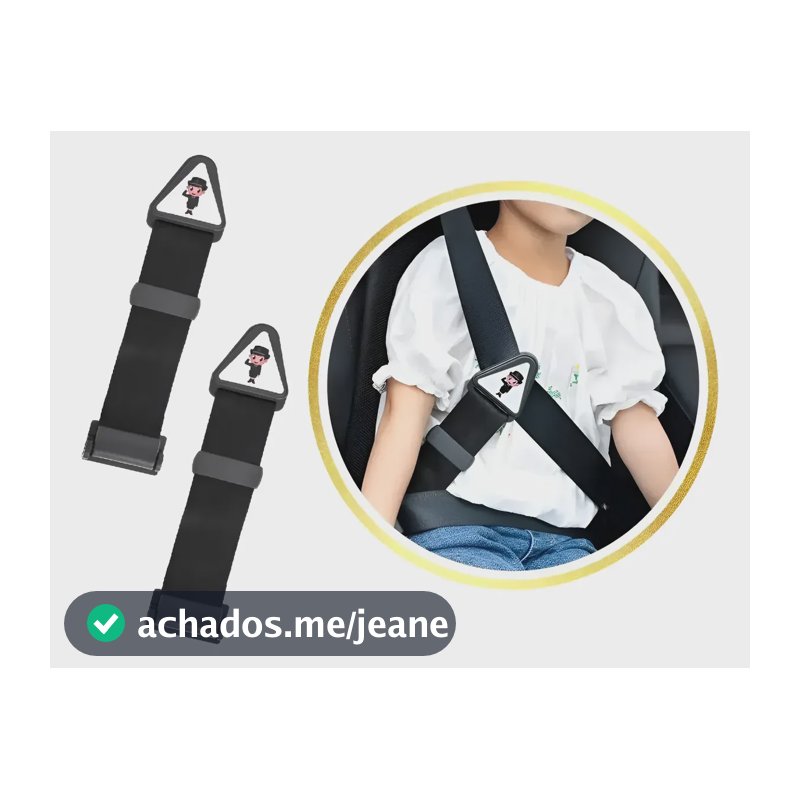 Ajustador Pescoço Adaptador Cinto Segurança Criança Infantil Preto Liso