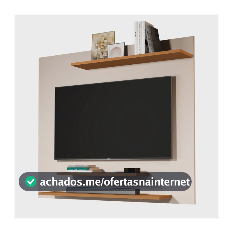 Painel Para Tv Até 40 Polegadas Estante Rack Sala Off White Off White/nature
