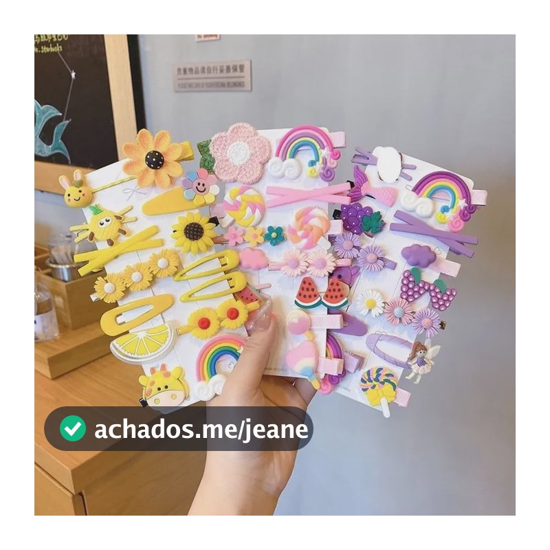 Kit 28 Presilha Bico De Pato De Cabelo Rabico Infantil Rosa 2 Cartela