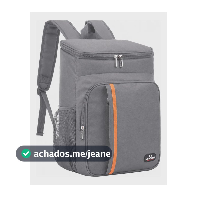 Mochila Térmica Oxford 30l Conserva Até 16h Impermeável Cinza