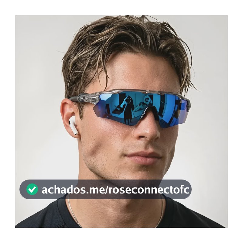 Óculos Esportivo Premium Proteção Uv400 Baixa Pace Ciclismo Cinza / Azul Claro