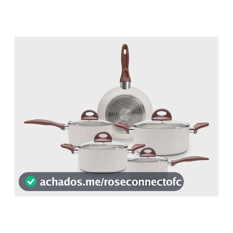 Jogo De Panelas Smart Plus Vanilla Indução Cerâmico 5peças Brinox 4774/101