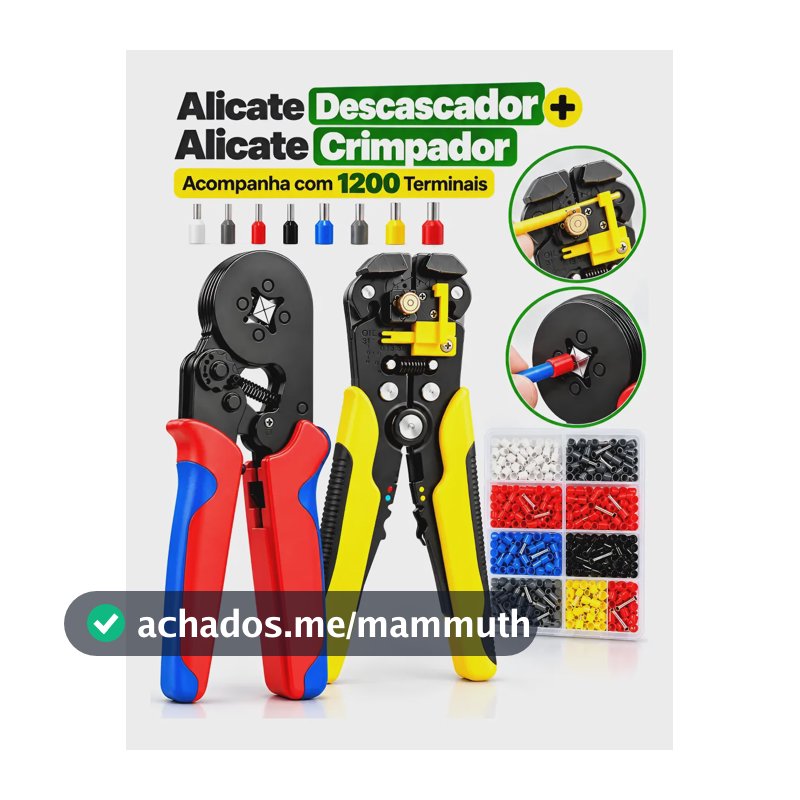 Kit Alicate Crimpar + Descascador Prensa Terminal Tubular