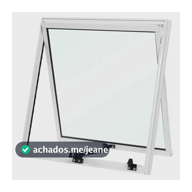 Vitrô Basculante P/ Banheiro Lavabo 50x50 Alumínio Com Vidro Branco Alumínio